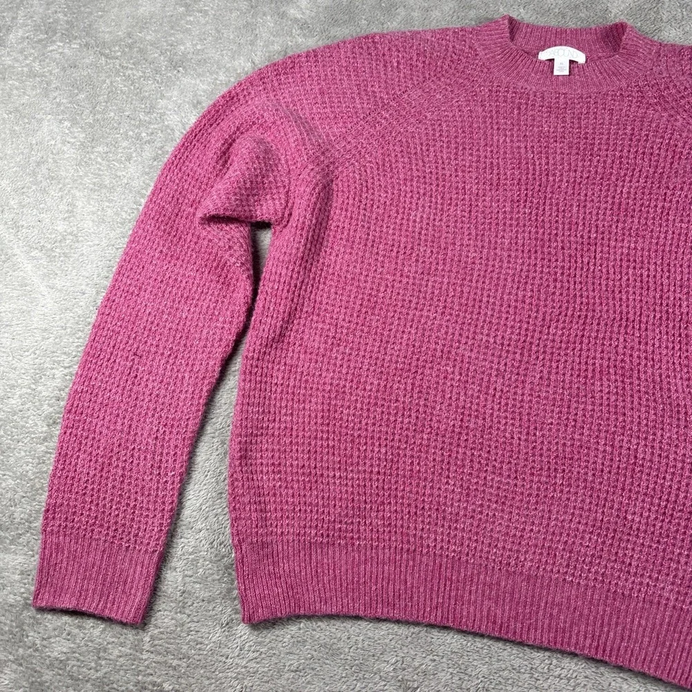Abound‎ Women's Thermal Knit Pullover Sweater Pink Cyclamen Size XS New